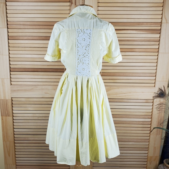 Vintage 50s yellow dress - Picture 3 of 5